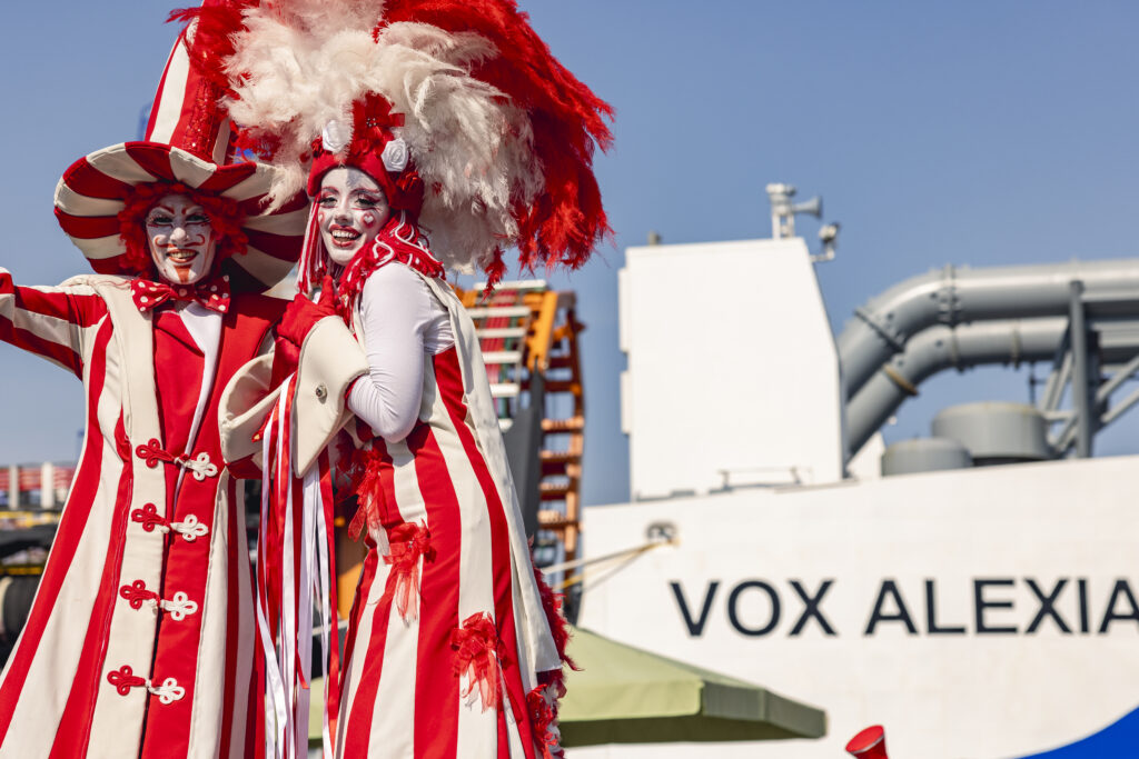 Steltenlopers rood-wit